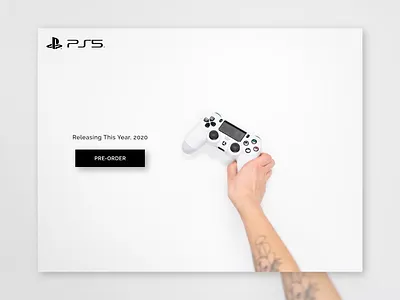 Pre Order Design - Playstation 5 100daysofui adobexd blackandwhite dailyui design monochrome playstation5 ps5 ui