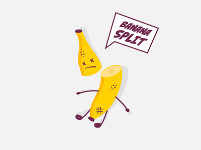 Banana split banana funny illustration vector