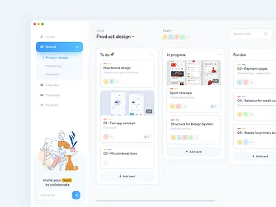 Task manager / Boards app boards concept dashboad design illustraion kanban product design productivity app task app task manager ui ux