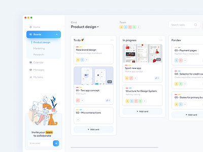 Task manager / Boards app boards concept dashboad design illustraion kanban product design productivity app task app task manager ui ux