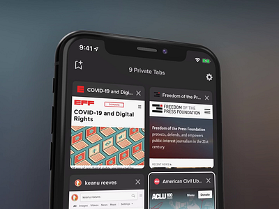 DuckDuckGo Tab Previews browser browser tabs duckduckgo interaction design ios mobile ui tabs