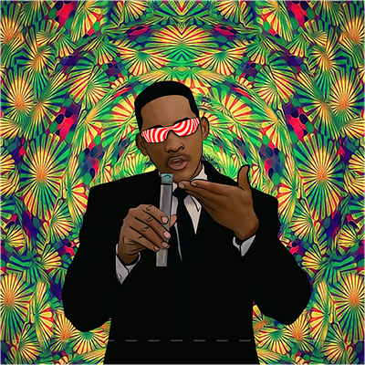 Agent J MIB psychadelic adobe illustrator cc adobe photoshop crossover digital illustration illustrations men in black photoshop painting psychadelic trippy vector art