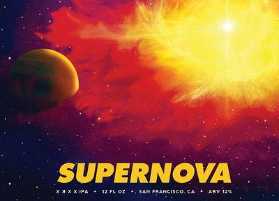 Space Age Supernova beer beer branding branding design digital painting illustration packaging photoshop space space age supernova