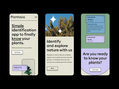 plantasia mobile landing minimal mobile modern phone product responsive ui design ux design web design