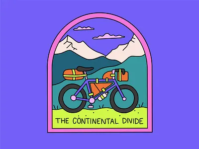 Continental Divide Sticker adventure bike bright camping colorado cycling illustration landscape mountain mountain bike mountains nature outdoors sticker summer