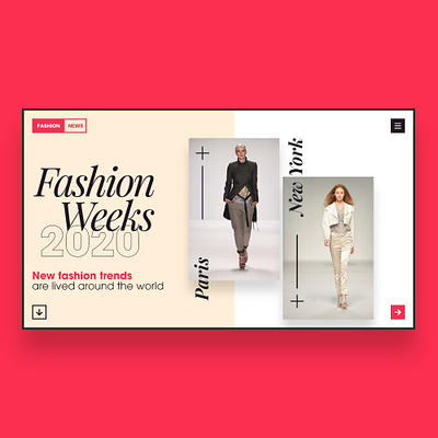 Web UI Inspiration - N. 4 - Fashion Weeks art branding design fashion fashiondesign hero image hero section illustration inspiration landing landing page logo ui ui design uidesign uiux uxdesign web design webdesign website design