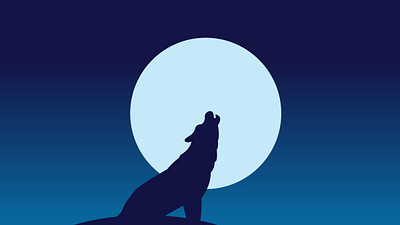 Wolf Howling clean design flat illustration illustrator minimal vector