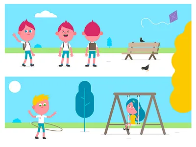 toddlers / style sheet cartoon character character design design flat flat design graphic character illustration stylesheet vector vector art