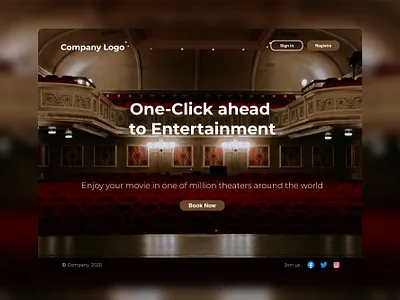 Cinema Tickets booking branding cinema design interface landing page movies netflix theaters ticket booking tickets ui ux web