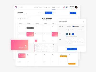 Doctor Dashboard 3d appointment art dashboad doctor doctor appointment gradient health hospital managment notification portal
