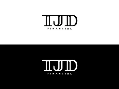 TJD Financial accounting black and white clean letter logotype professional taxes typeface