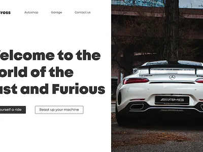 Cross Garage automotive design car hierarchy landing design landing page landing page design minimalism ui ux webapp design website