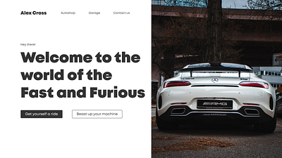 Cross Garage automotive design car hierarchy landing design landing page landing page design minimalism ui ux webapp design website