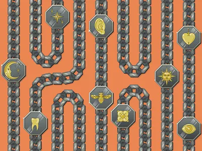 chains design illustration illustrator cc jewelery metal pattern symbols vector