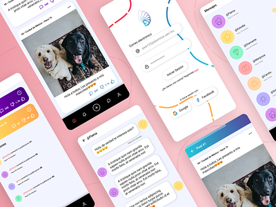 Social Media App - Redesign after effects app clean ui figma gradient minimalist mobile mobile app mobile ui ui uiux