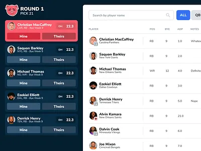 DraftHog Draft View V2 ui user interface website