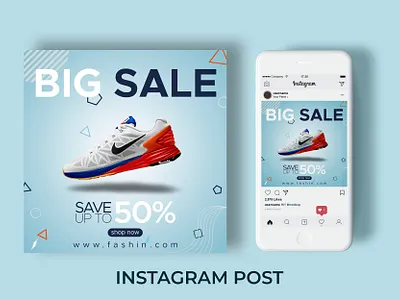 Big Sale Social Media Banner - Instagram post Design advert advertisement banner ad banner advert banner set banners big sale blue campaign discount facebook facebook cover google google adwords marketing sale sales web web banners winter