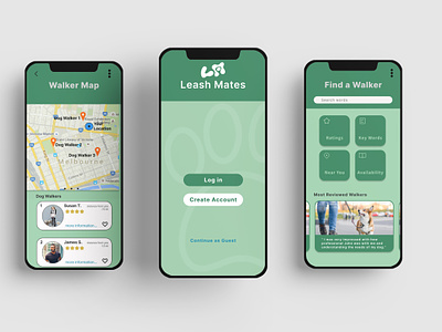 Leash Mates - A Dog Walking App case study graphic design ui ui design uidesign