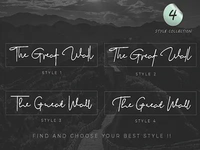 The Great Wall Font elegant font handwritten font script font signature font signature fonts
