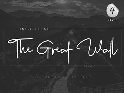 The Great Wall Font elegant font font handwritten font script font signature font
