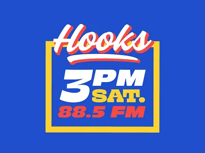 If Hooks Could Kill - 3PM alberta brand brand identity branding branding design calgary canada cjsr design edmonton hooks if hooks could kill local radio logo primary colours radio sticker yeg yyc
