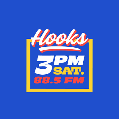 If Hooks Could Kill - 3PM alberta brand brand identity branding branding design calgary canada cjsr design edmonton hooks if hooks could kill local radio logo primary colours radio sticker yeg yyc