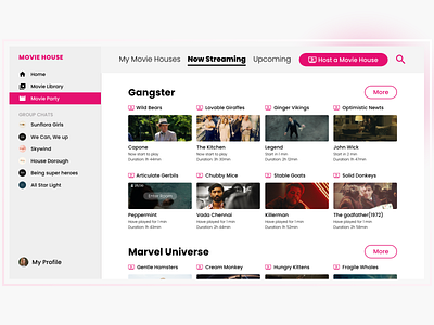 MoWe - 1 design desktop app movie app ui ux