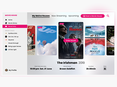 MoWe - 3 desktop app movie app ui ux