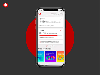 My Vodafone App Widgets app appdesign design ui uidesign ux uxdesign vodafone web webdesign