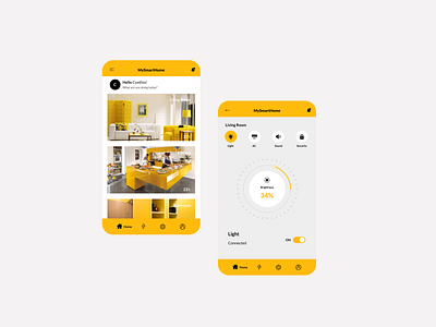 Smart Home App appdesign figma mobiledesign smarthome uiuxdesign yellow