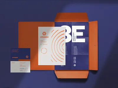 OpenMed folder association branding businesscard cooperation folder logo mediterranean ripple wave