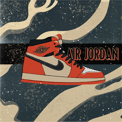 Nike Air Jordan Illustration branding concept cover cover art covers design icon illustraion jordan 1 minimal nike nike air jordan nike shoes print texture vector