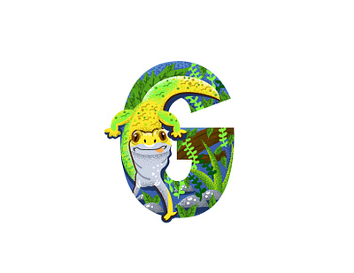 G is for Gecko color colorful design fun gecko illustrated type illustration illustrator type typogaphy vector