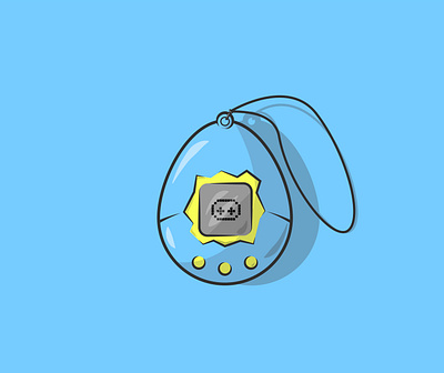 Tamagotchi art blue design flat flat design game icon illustration logo tamagotchi vector