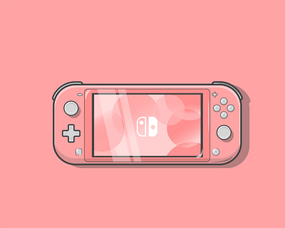 Nintendo Switch Lite art design flat flat design game game art illustration nintendo switch nintendo switch lite red vector