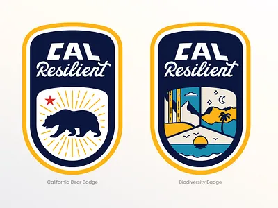 CalResilient — Pro-California believers of a resilient state. badge blue cal california cattle cows design flag logo movement resilient state yellow