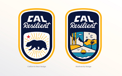 CalResilient — Pro-California believers of a resilient state. badge blue cal california cattle cows design flag logo movement resilient state yellow