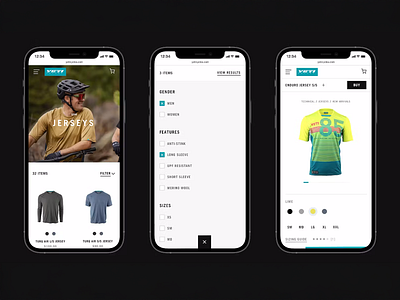 Yeti Mobile Product Pages bike cycle filtering mobile mountain bike product product page ui ux web yeti