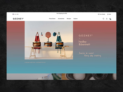 Gozney Desktop Navigation desktop ecommerce navigation pizza product ui ux
