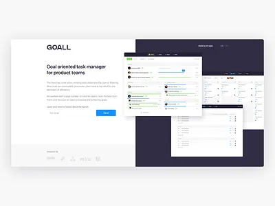 Goall design interface landing landingpage manager product product design task task manager tool ui ui design uiux user interface ux ux design web web design
