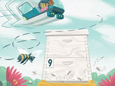 Shrink down bees book children flowers hive honey honeybee illustration kidlit kidlitart kids picture book science