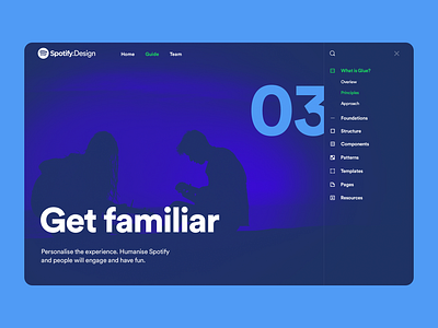 Spotify Design Team Website brand branding color design illustration spotify typography ui ux web webpage website website design