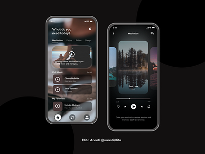 Design Jam June - Meditation App app design icon meditation app minimal music app typography ui