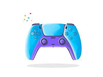 Ps 5 controller art controller design flat design flat illustration game illustration illustrator procreate remote ui ux vector webdesign