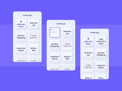 Daily UI Day 42: Todo List app design branding cards dailyui day042 day42 design kanban list mobile mobile app neumorphic neumorphism skeumorphism skeuomorphic todo todo app todo list todolist trello
