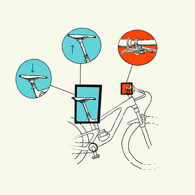 Dropper drawing adventure bike bike ride illustration mountain bike outdoors retro