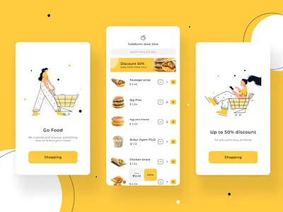 SHOOPING FOOD brand brand identity branding design designer flat food graphic design illustration illustrator minimal typography ui uiux vector website