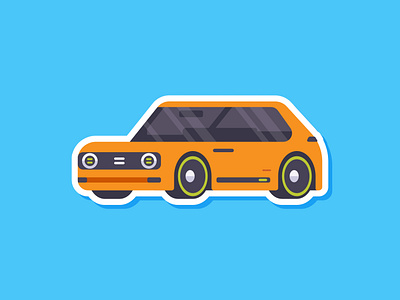 Car Sticker - Electric Car affinity affinitydesigner car electric flat illustration madeinaffinity simple sticker urban