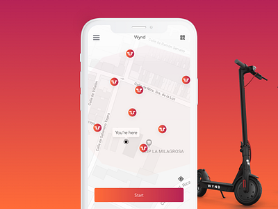 Wynd android app app ui app ui ux electric scooter ios app ride app scooters ui ux wynd