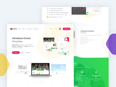 Grona template. Clean & Multipurpose bootstrap bootstrap 4 bootstrap template color creative design hello template illustration landing landing page landing page design product design template ui ux